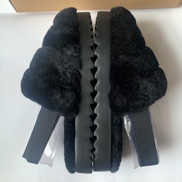 NIB UGG Women Super Fluff Slipper Black US size 7 - Picture 5 of 7